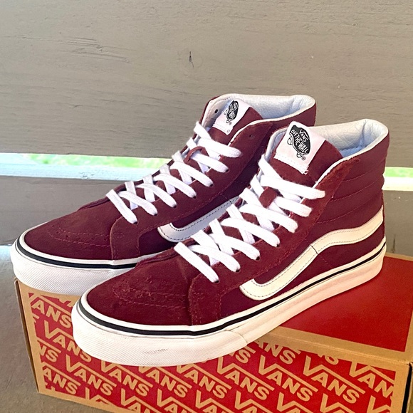 Rad maroon Sk8-Hi Vans size 5 Slim shoe - Picture 2 of 8